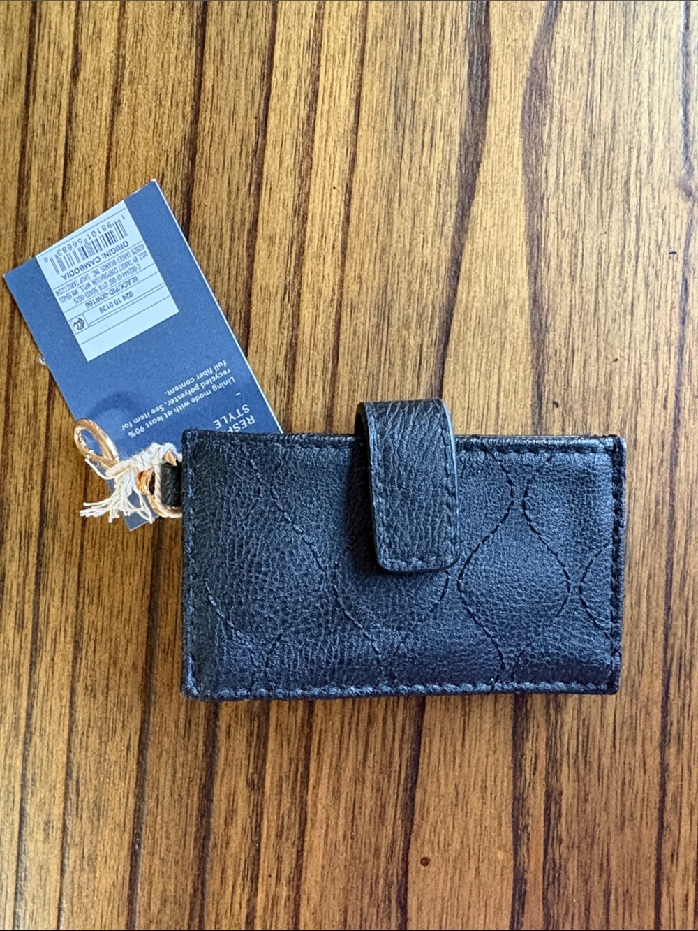 Universal Thread Black Quilted Card & Key Case with Snap Tab
